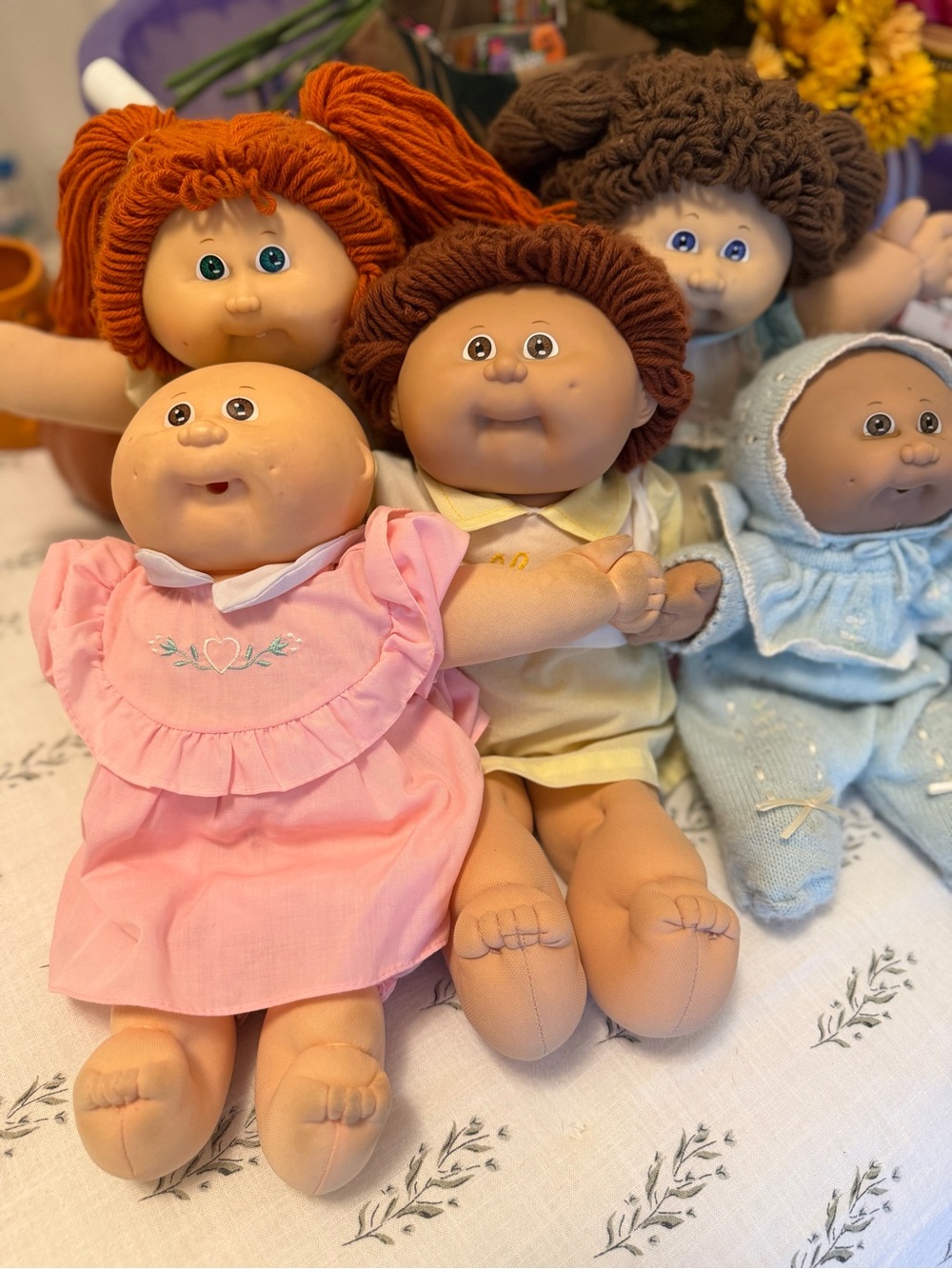 Cabbage Patch bundle, 5-Piece Doll Set - Pink, Yellow, Blue, Brown Hair Options